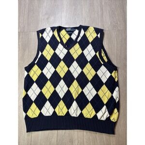Vintage Polo Ralph Lauren Mens XL Sweater Vest Golf‎ Argyle Design